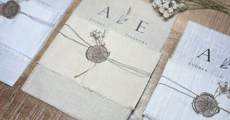 Wedding shop Partecipazioni in tessuto