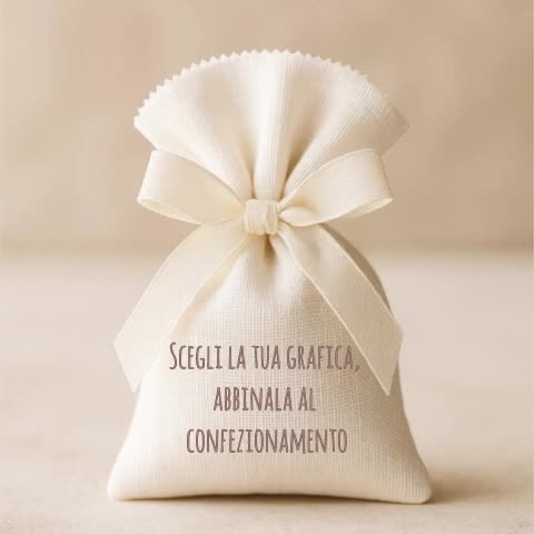 Sacchettino portaconfetti grande bambina, altalena, stella, sole