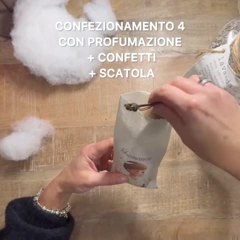 Sacchettino portaconfetti medio iniziali