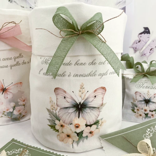Sacco confettata personalizzato farfalle