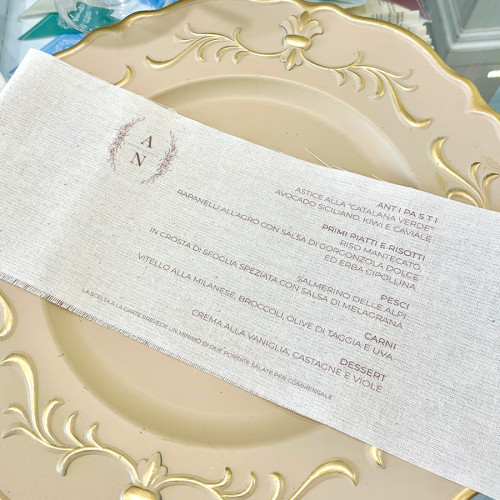 Menu in tessuto 