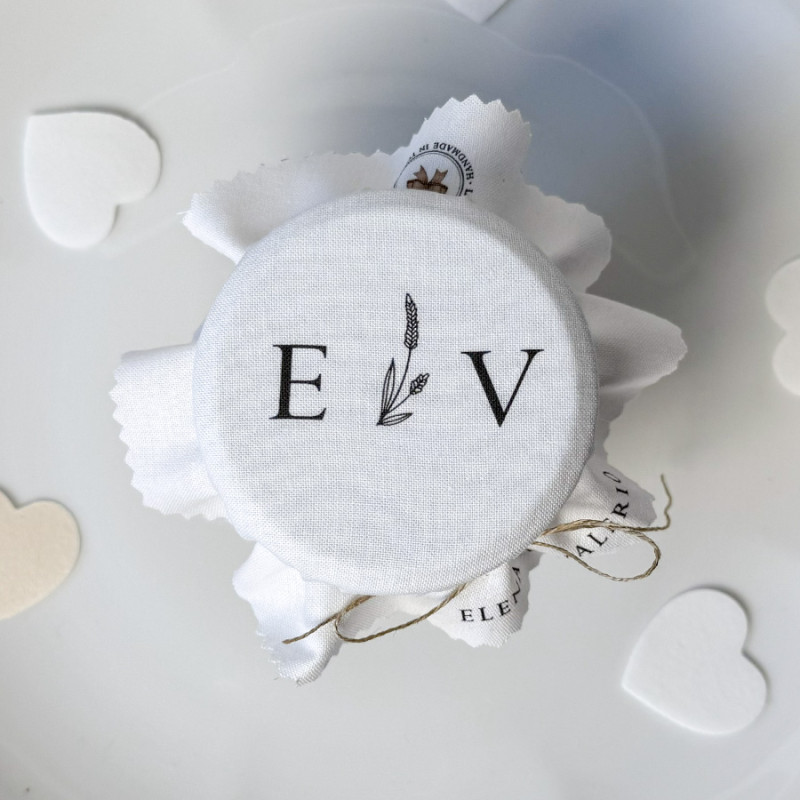 Copri barattolo personalizzato iniziali