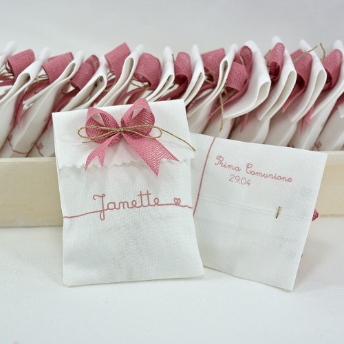 Bomboniere comunione sacchettino portaconfetti piccolo calligrafico