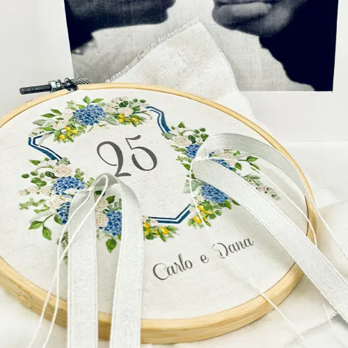 Cuscino portafedi telaio personalizzato 