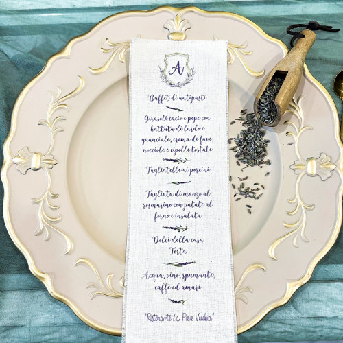 Menu in tessuto 