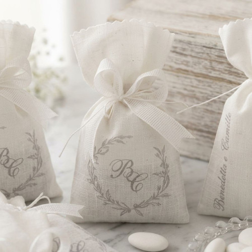 Bomboniere matrimonio sacchettino portaconfetti iniziali