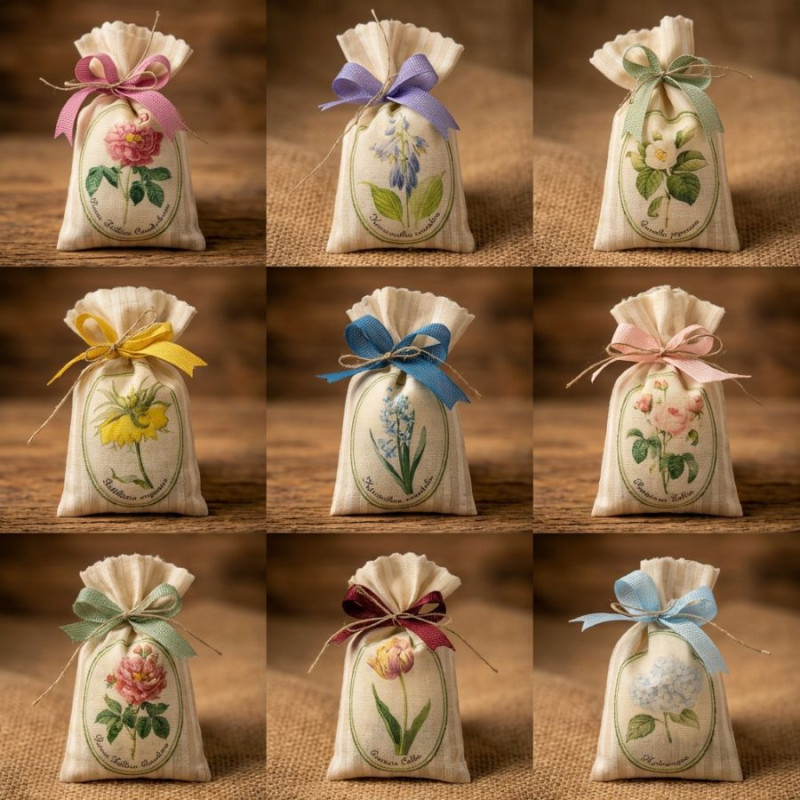 Set sacchettini piccoli floreali 