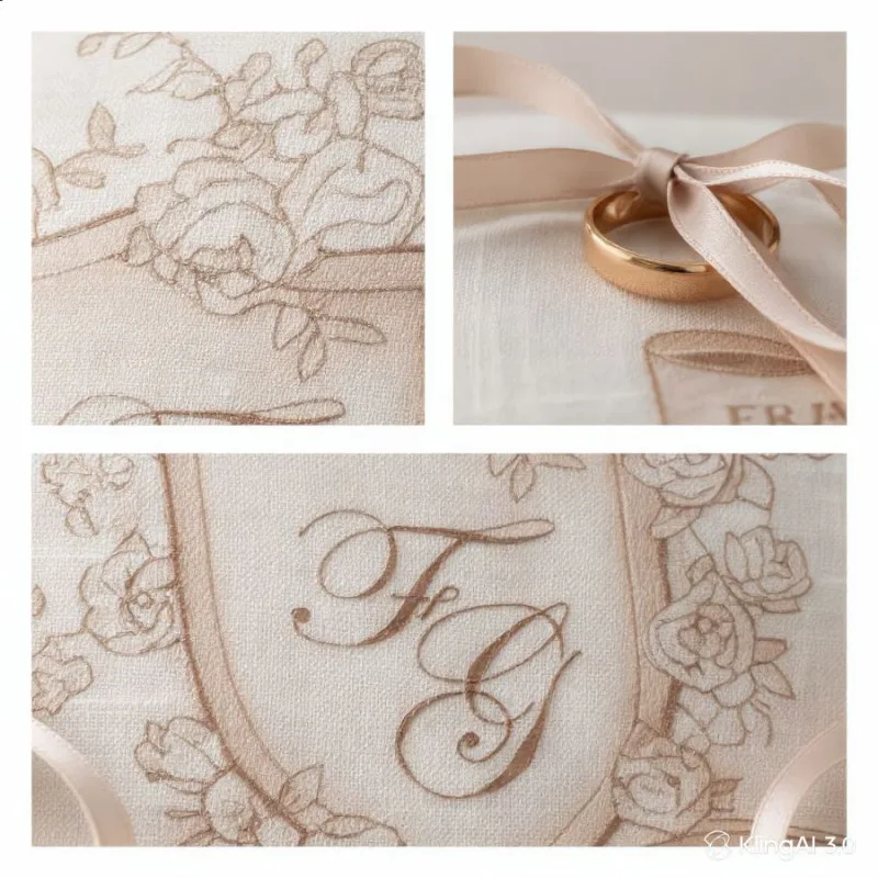Cuscino portafedi rettangolare  personalizzato monogram crest with floral