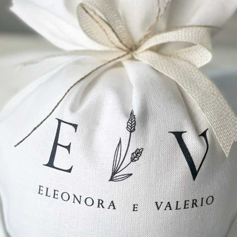 Bomboniera sacchettino cuore iniziali