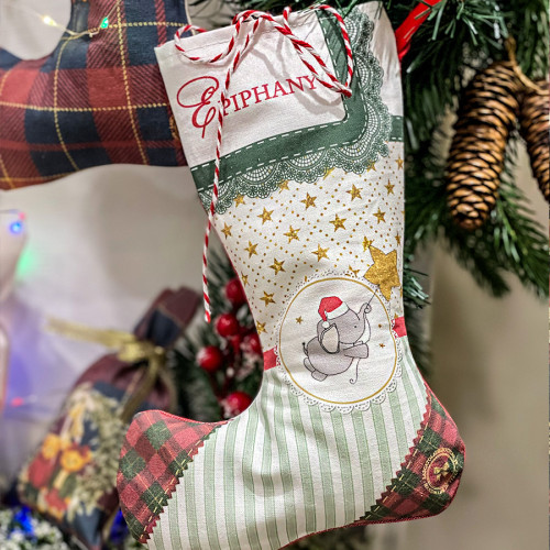Calza befana personalizzata elefantino