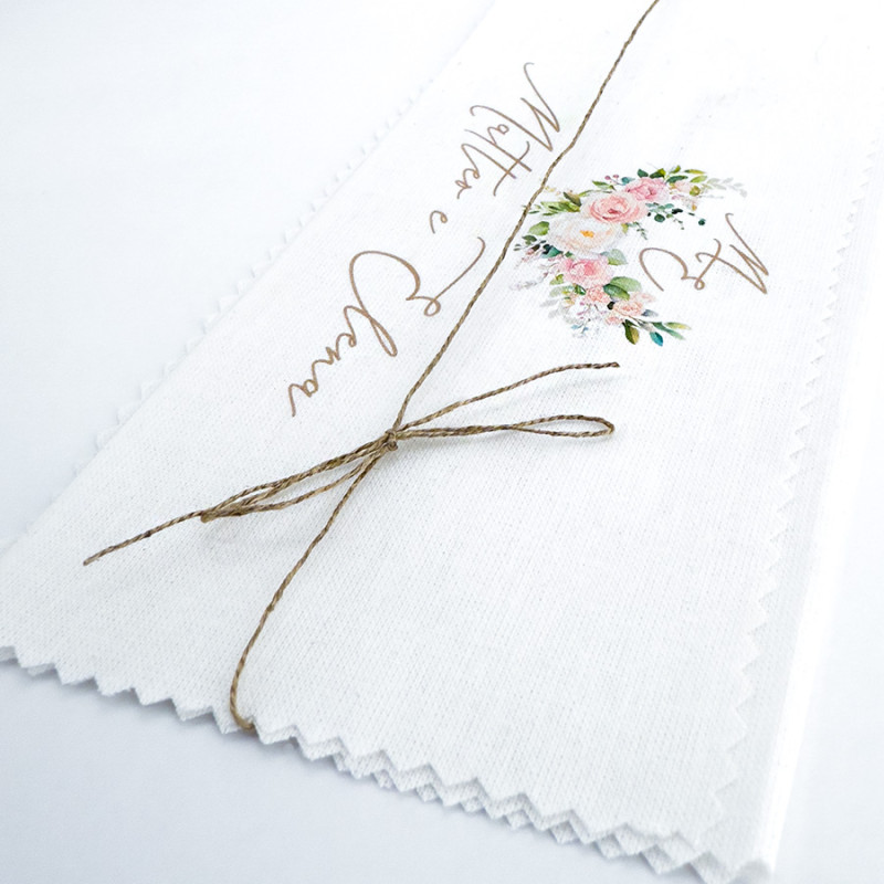 Partecipazioni in tessuto con foto 