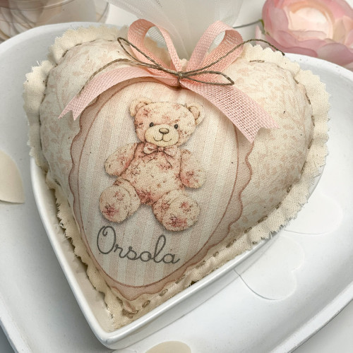 Bomboniere cuore medio personalizzato orsetta