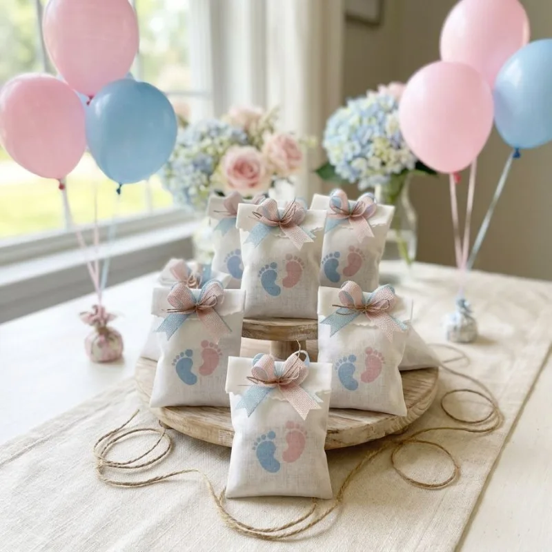 Sacchettino portaconfetti baby shower, gender reveal