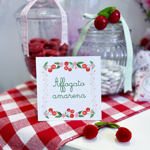 Segnagusto confettata personalizzato ciliegie