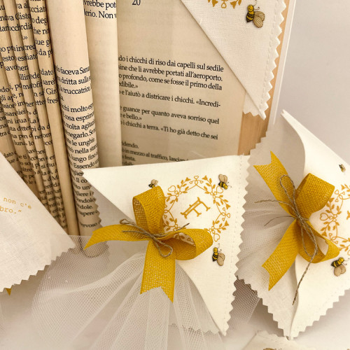 Bomboniere nascita e battesimo segnalibro personalizzato api