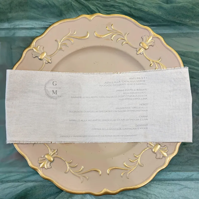 Menu orizzontale in tessuto 10x28 cm 