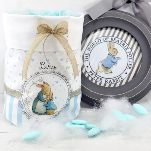 Sacco confettata personalizzato coniglietto, peter rabbit, beatrix potter