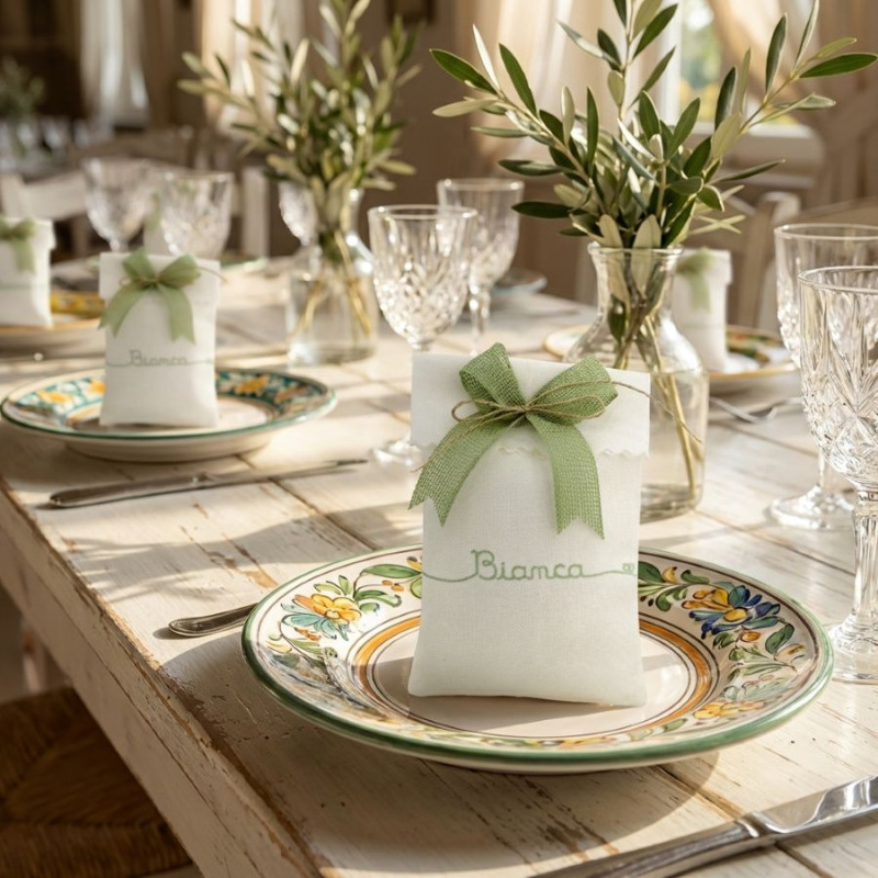 Sacchettino portaconfetti calligrafico