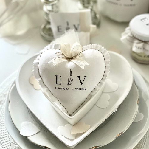 Bomboniere cuore medio personalizzato iniziali