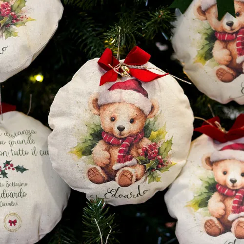 Natale palline di natale personalizzate pallina di natale imbottita orsetto