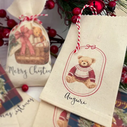 Natale sacchetti natalizi sacchettino natale orsetto