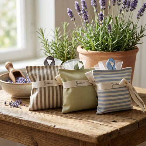 Bomboniere comunione set 3 cuscinetti lavanda 