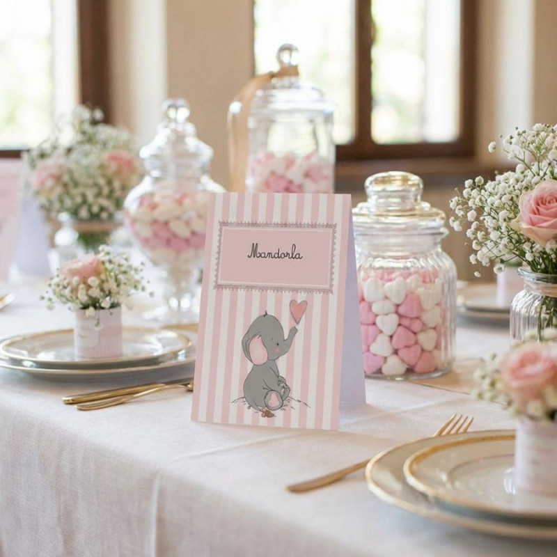 Segnagusto confettata personalizzato elefantina