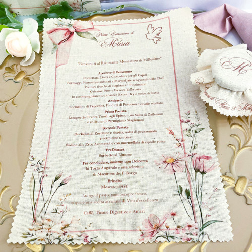 Menu in tessuto 