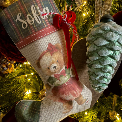 Calza befana personalizzata orsetta