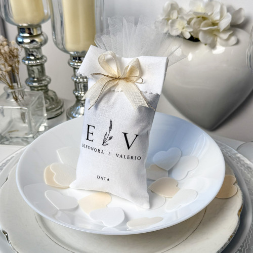 Sacchettino portaconfetti medio iniziali