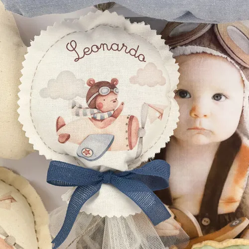 Bomboniere nascita e battesimo palloncino portaconfetti aviatore