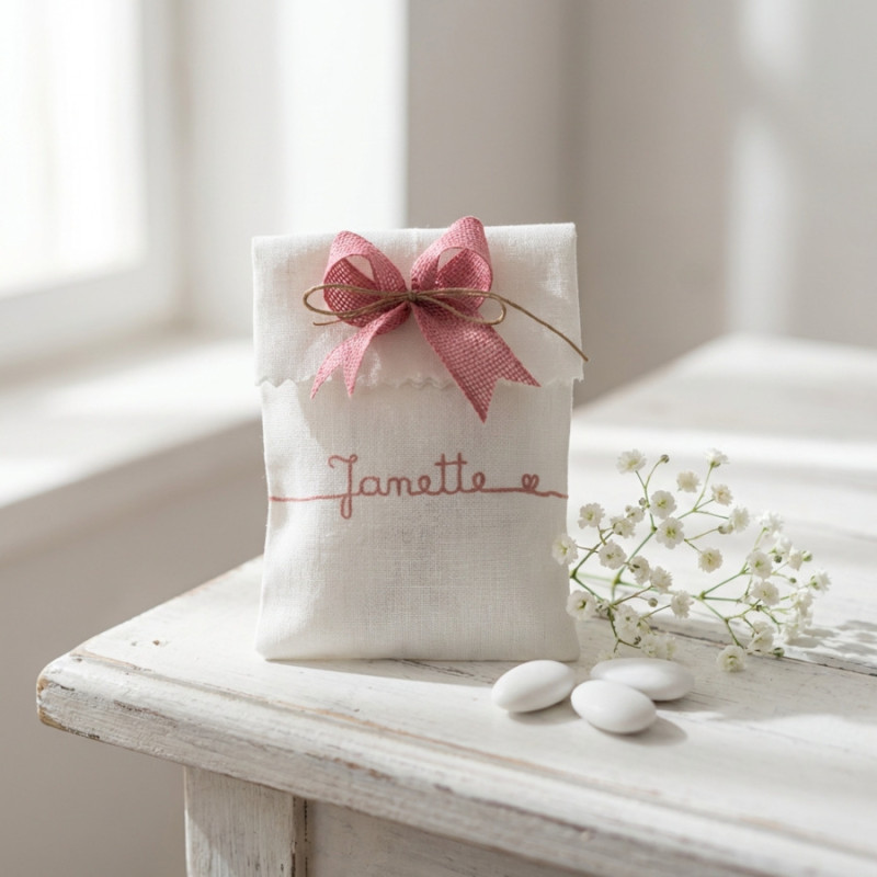 Sacchettino portaconfetti piccolo calligrafico