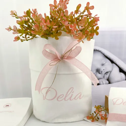 Bomboniere nascita e battesimo sacco confettata personalizzato 
