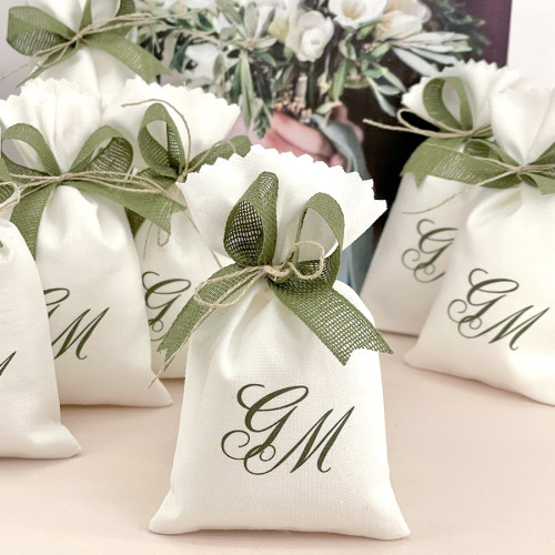Bomboniere matrimonio sacchettino portaconfetti piccolo iniziali