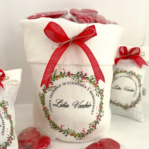 Bomboniere laurea sacco confettata personalizzato 