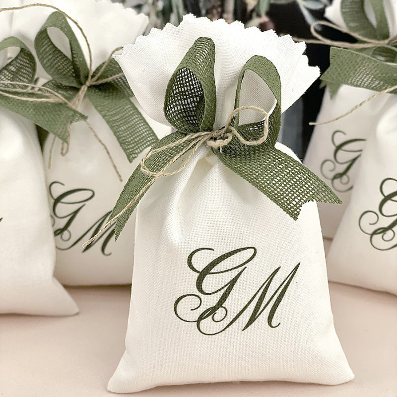 Sacchettino portaconfetti piccolo iniziali