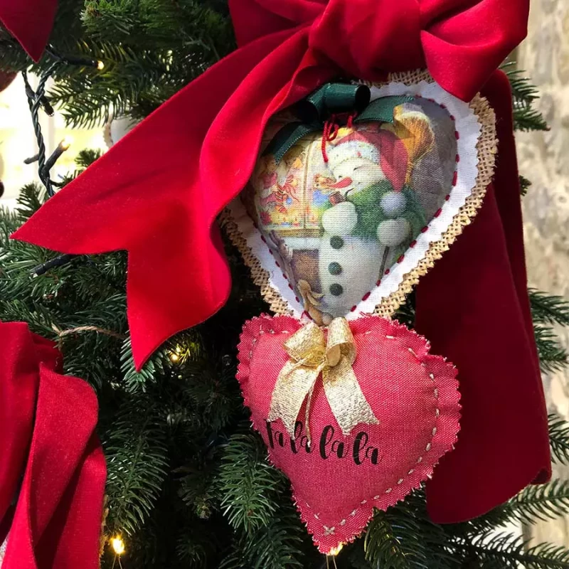 Cuore piccolo Natale personalizzato vintage