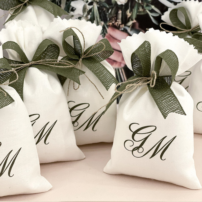 Sacchettino portaconfetti piccolo iniziali