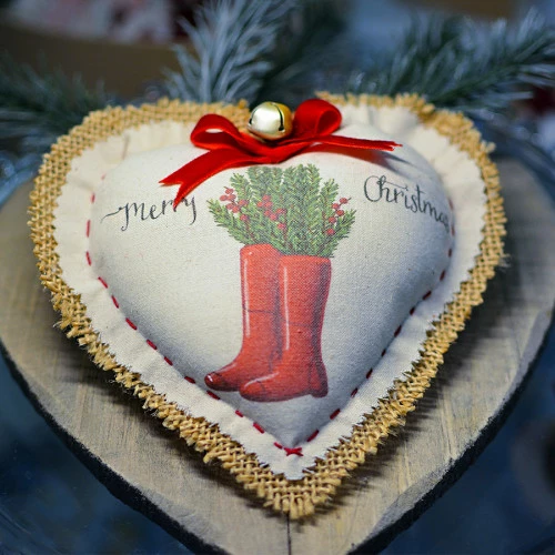 Cuore medio Natale personalizzato vintage