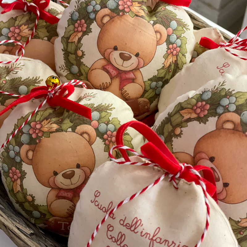 Pallina di Natale imbottita orsetto