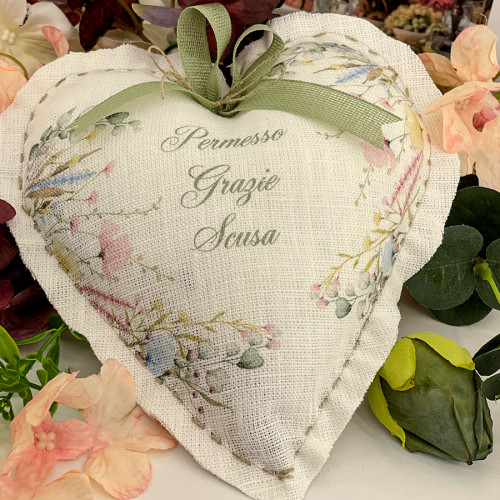 Bomboniere cuore grande personalizzato fiori