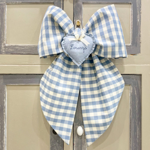 Fiocco nascita in cotone rustico 