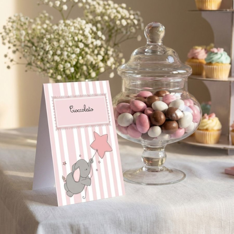 Segnagusto confettata personalizzato elefantina