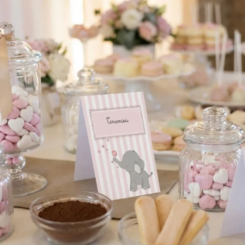 Segnagusto confettata personalizzato elefantina