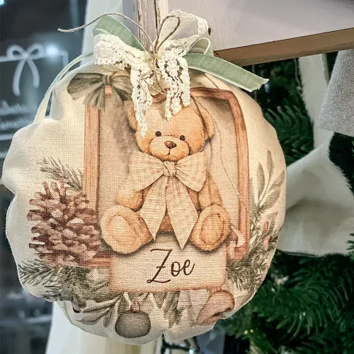 Natale palline di natale personalizzate pallina di natale imbottita orsetta