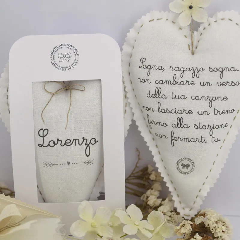Bomboniere cuore tilda personalizzato 