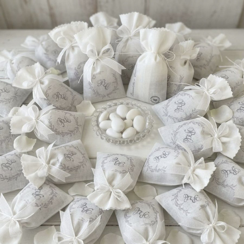 Sacchettino portaconfetti iniziali