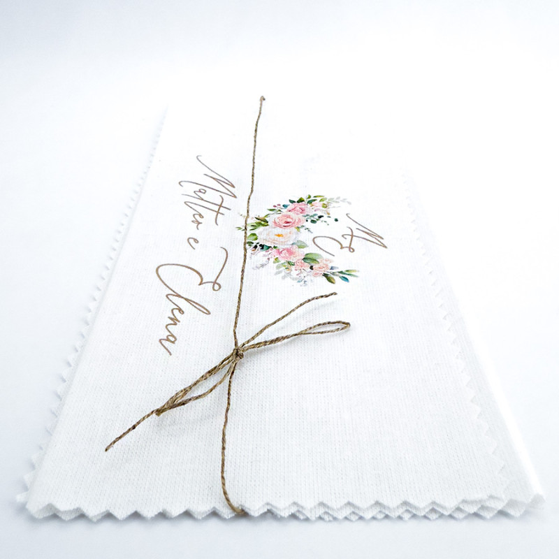 Partecipazioni in tessuto con foto 