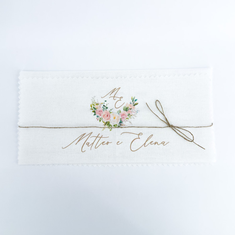 Partecipazioni in tessuto con foto 