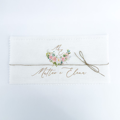 Partecipazioni in tessuto con foto 